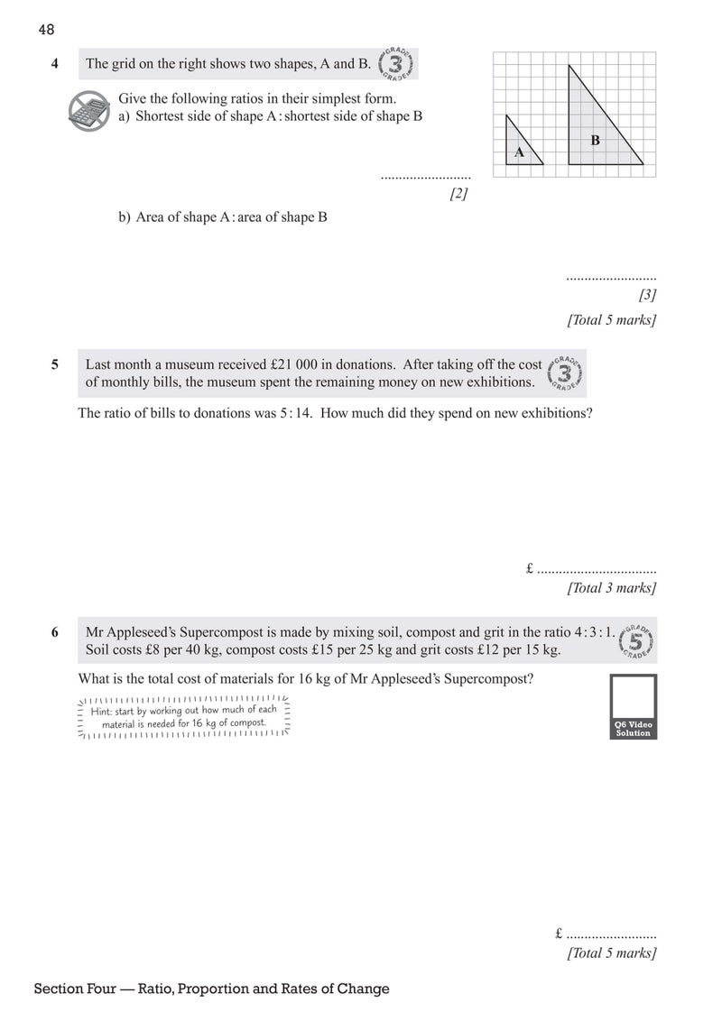 GCSE Maths OCR Exam Practice Workbook: Foundation - includes Video Solutions and Answers