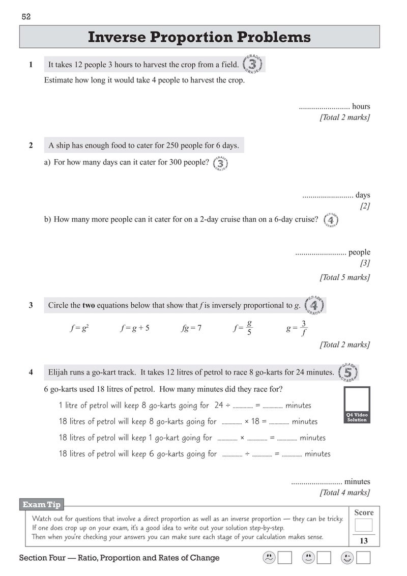 GCSE Maths OCR Exam Practice Workbook: Foundation - includes Video Solutions and Answers