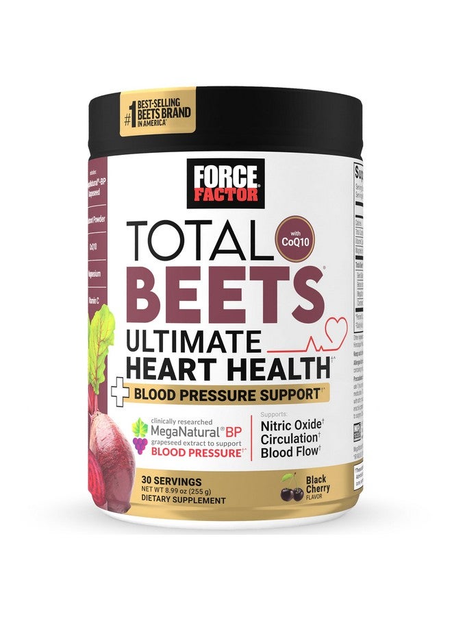 Force Factor Total Beets Ultimate Heart Health Blood Pressure Support with CoQ10, Beet Root Powder, Grape Seed Extract, Blood Pressure Supplement for Circulation & Blood Flow, Black Cherry, 30 Servings - Image 1