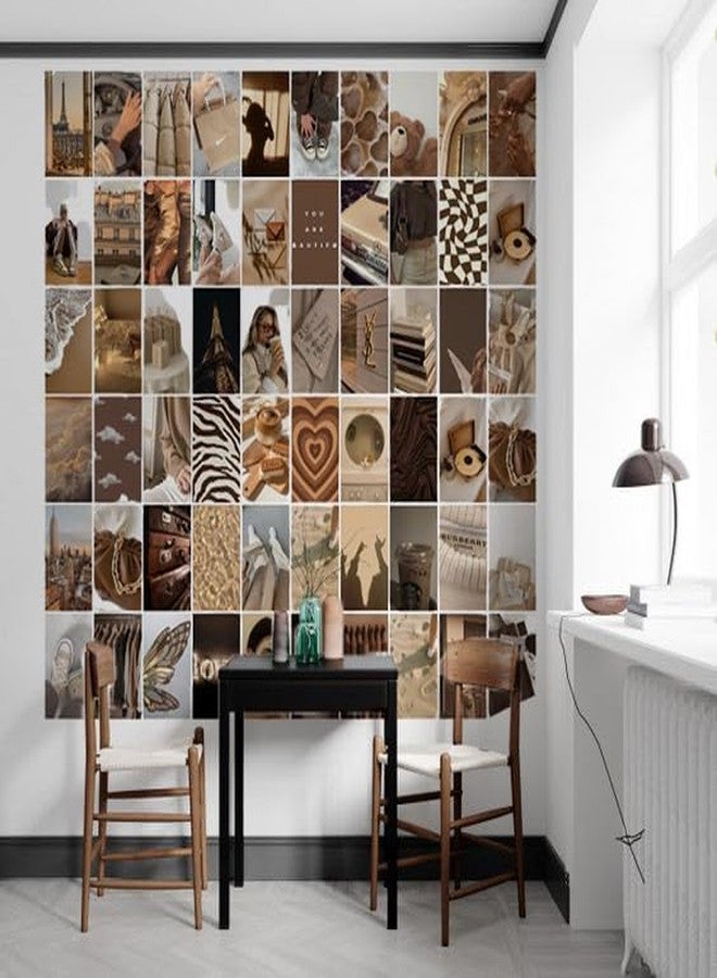 Kitty Cat® - Brown Aesthetic Wall Collage Kit for Room Decor || Set of 60 Aesthetic Posters | 300 GSM Water Resistant Paper | Size 4x6 Inch | Comes With Double Sided Tape (60) - Image 4