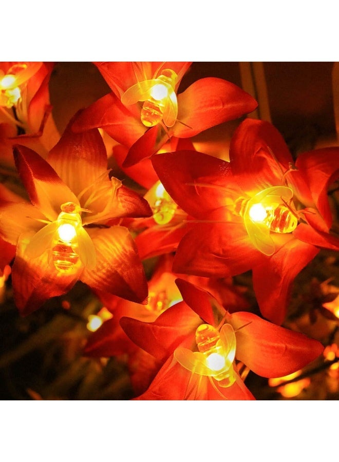 Solar String Lights 20LED Outdoor Waterproof Simulation Honey Bees Decor for Garden Xmas Decorations Warm White - Image 4
