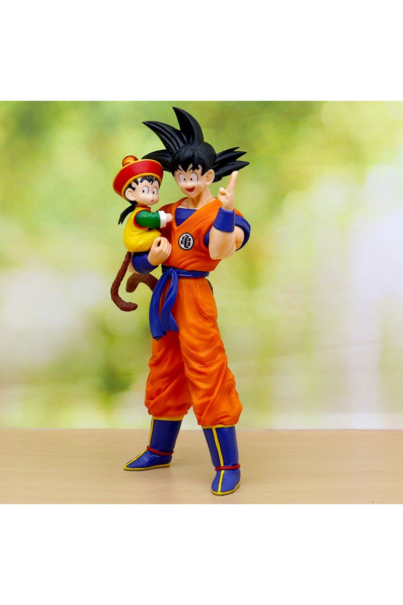 مجسم سون غوكو مع غوهان من سلسلة دراغون بول، بدون صندوق. مجسم سون غوكو مصنوع من مادة PVC، طوله 30 سم، مناسب لهواة جمع مجسمات الأكشن.