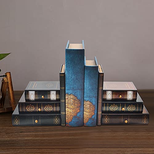 POWER UNICO FLOWER Bookends Vintage Decorative Book Organizer Wooden False Book Shelf Tidy Bookends for Office, Library or Study (311) - Image 5