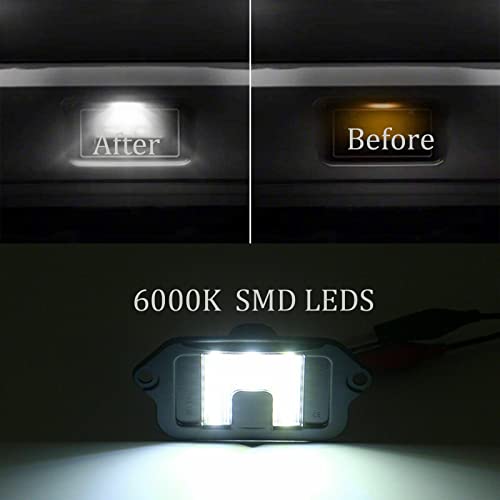 znakeauto Full LED License Plate Light Tag Lamp Housing Assembly Replacement Waterproof For 2005 2006 2007 2008 2009 Ford Mustang - 6000K Diamond White, 1-Piece - Image 3