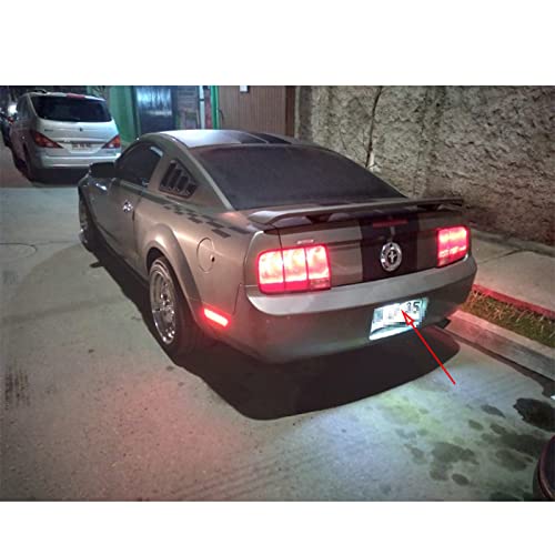 znakeauto Full LED License Plate Light Tag Lamp Housing Assembly Replacement Waterproof For 2005 2006 2007 2008 2009 Ford Mustang - 6000K Diamond White, 1-Piece - Image 5