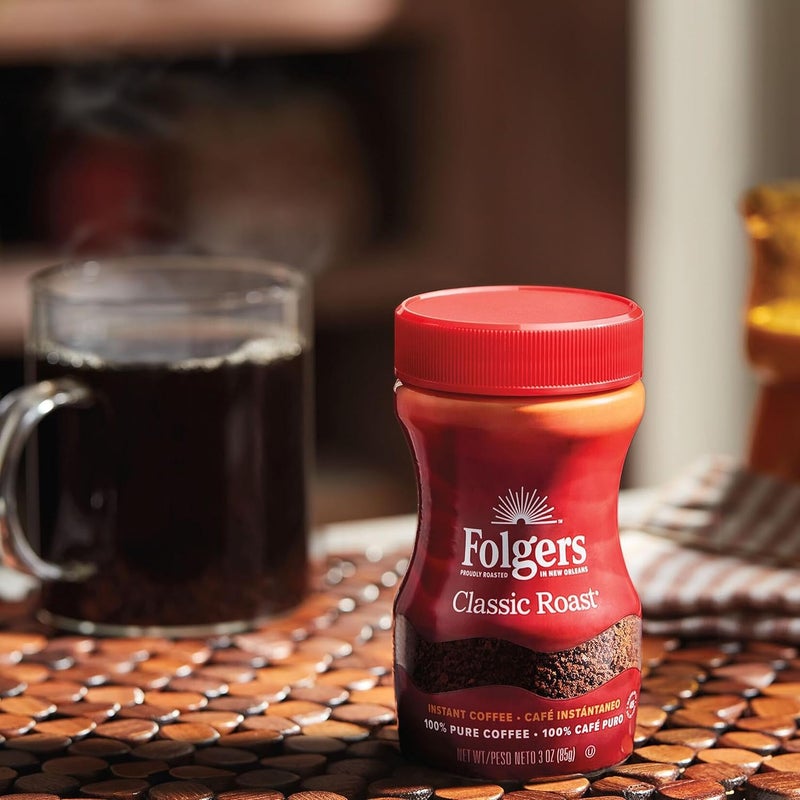 Folgers Classic Roast Instant Coffee, 8 Ounces - Rich Aroma and Smooth Flavor - Image 4