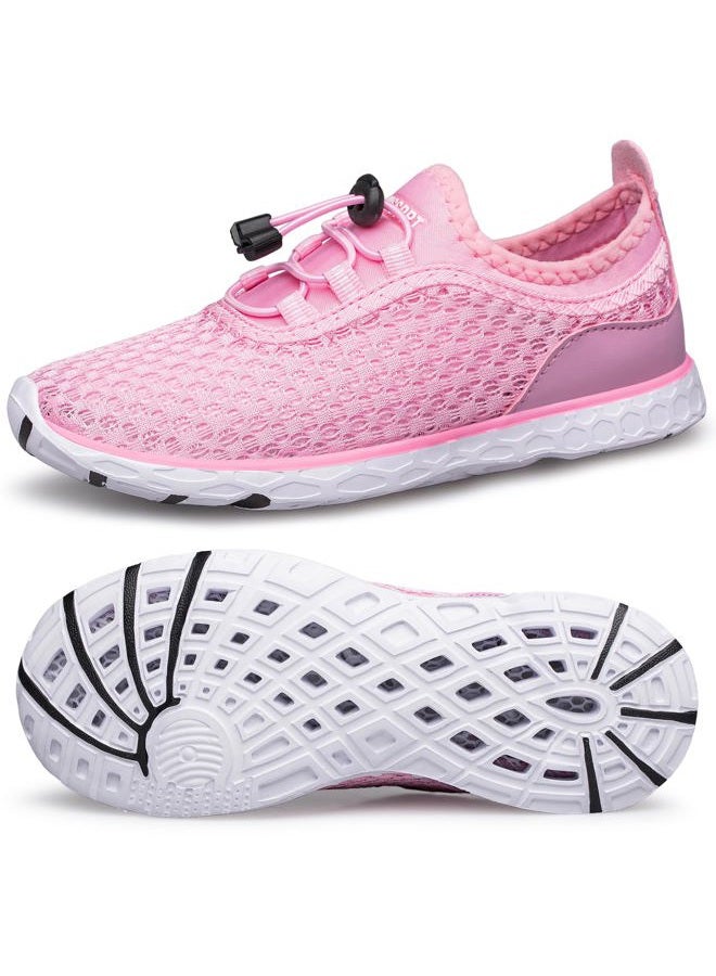 DOUSSPRT Water Shoes for Kids Boys Girls Quick Dry Beach Sports Swim Pool Aqua Shoes for Toddler/Little Kid/Big Kid Pink 12 - Image 1