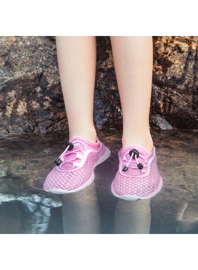 DOUSSPRT Water Shoes for Kids Boys Girls Quick Dry Beach Sports Swim Pool Aqua Shoes for Toddler/Little Kid/Big Kid Pink 12 - Image 2