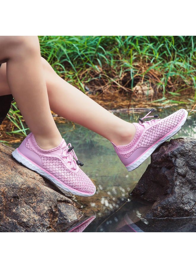 DOUSSPRT Water Shoes for Kids Boys Girls Quick Dry Beach Sports Swim Pool Aqua Shoes for Toddler/Little Kid/Big Kid Pink 12 - Image 5