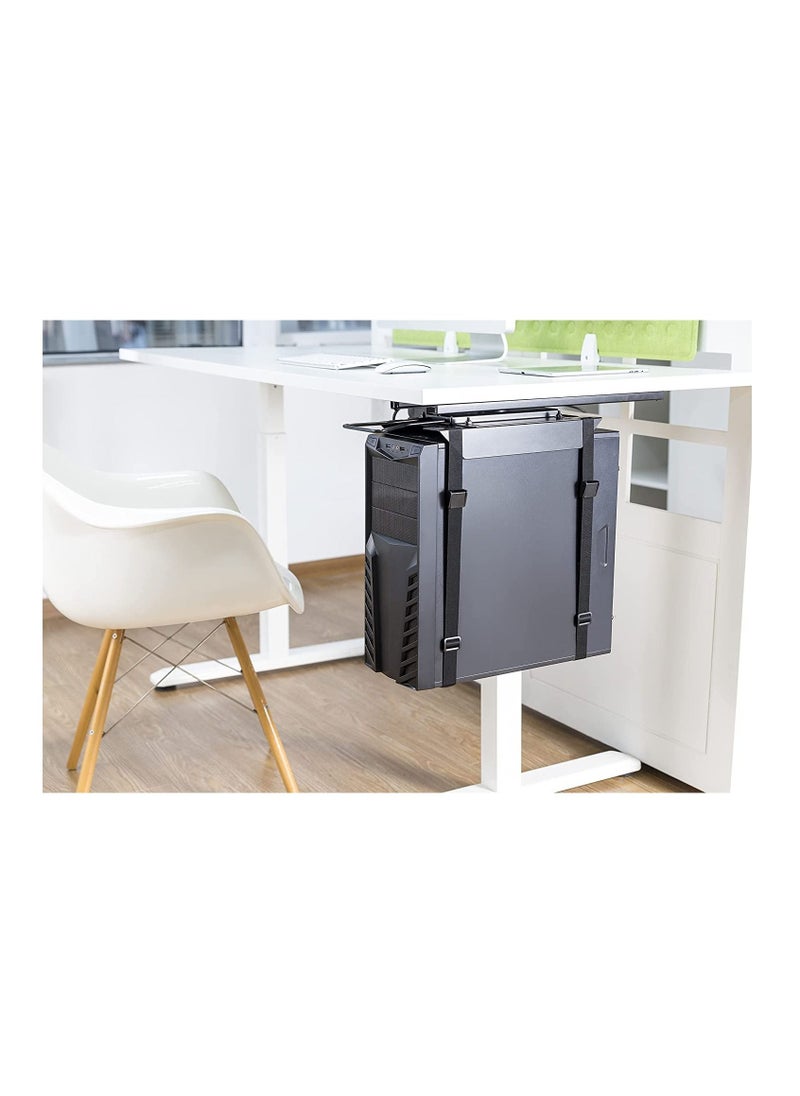 NAVODESK - Navodesk Stap-on Under Desk CPU Holder, CPU Mount, PC Holder with Sliding Track - Image 1