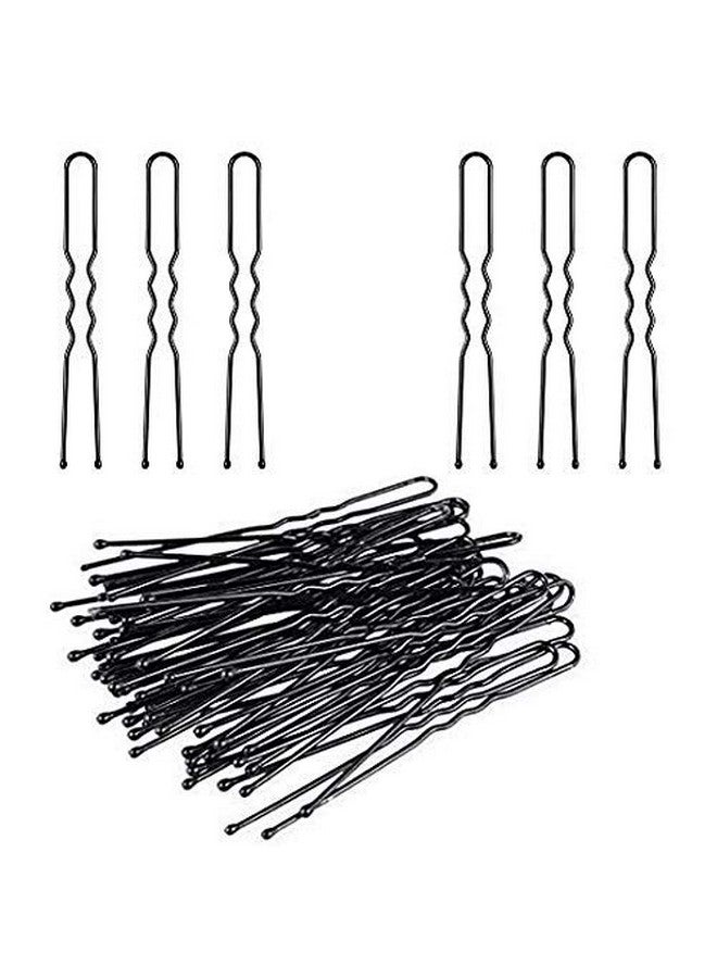Fameza FAMEZA 100PCS Black Metal U-Shape Bobby Pins Curved Bun Hair Clip,Special Hair Pin Of The Studio for Girls Women and Hairdressing Salon,Is Used To Add Coarse Fixed Tool - Image 1