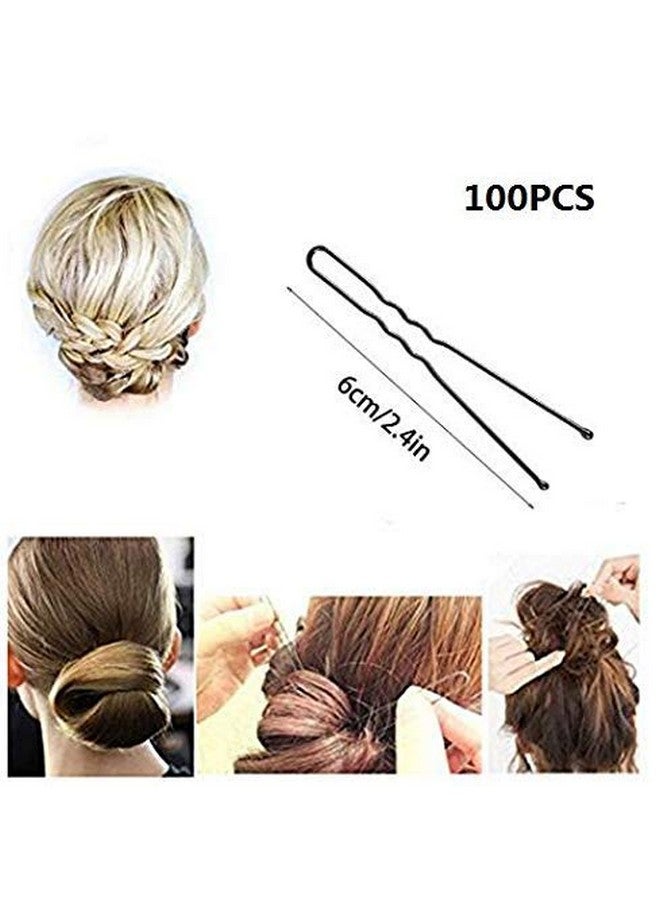 Fameza FAMEZA 100PCS Black Metal U-Shape Bobby Pins Curved Bun Hair Clip,Special Hair Pin Of The Studio for Girls Women and Hairdressing Salon,Is Used To Add Coarse Fixed Tool - Image 4