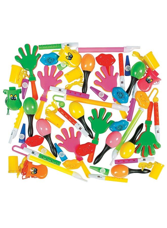 Fun Express مجموعة أدوات الضوضاء والآلات الموسيقية (طقم جملة مكون من 50 قطعة) لوازم الحفلات - Image 1