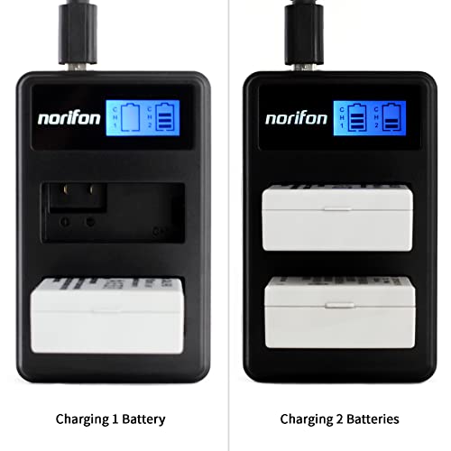 Norifon NP-45 Dual Channel LCD USB Charger for Fujifilm FinePix JX250, JX400, J38, J10, J20, JX520, JX580, JX300, JX680, JX370, JV200, JV100, JZ250, JZ100, JZ300, T200, T350 Camera and More - Image 5