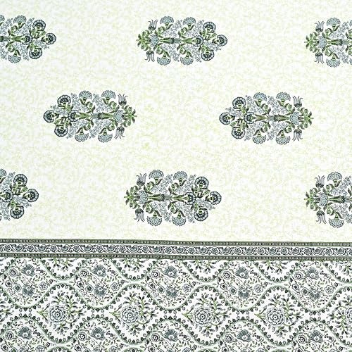EasyGoods® 100% Pure Cotton Jaipuri Bedsheet with Pillow Covers | Soft & Breathable Fabric | Traditional Floral Print | Cotton Bedsheet (Green, King) - Image 4