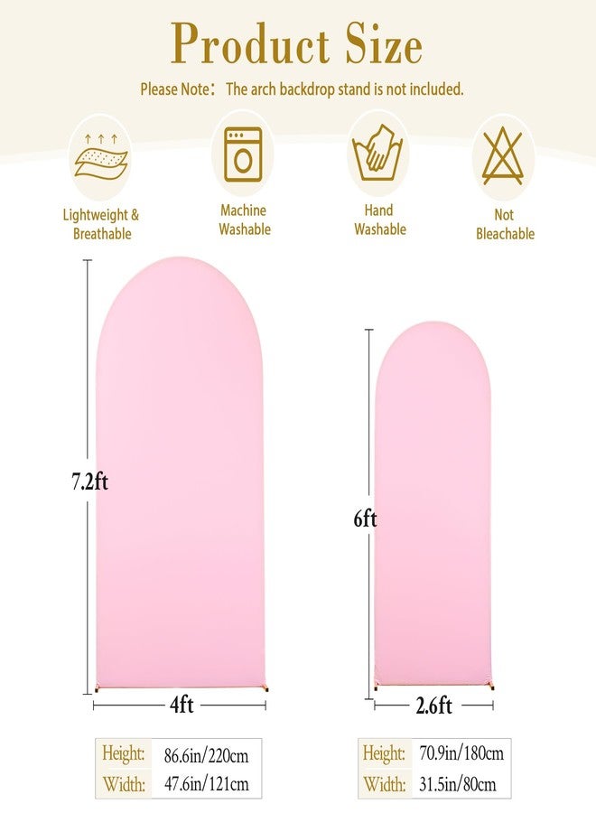 Suppromo White Pink Arch Cover Set of 2-7.2 and 6ft Arch Backdrop Cover Spandex Wedding Arch Stand Covers for Bridal Shower Baby Shower Girls Birthday Party Banquet Photo Arch Covers Stretchy Backdrop - Image 5
