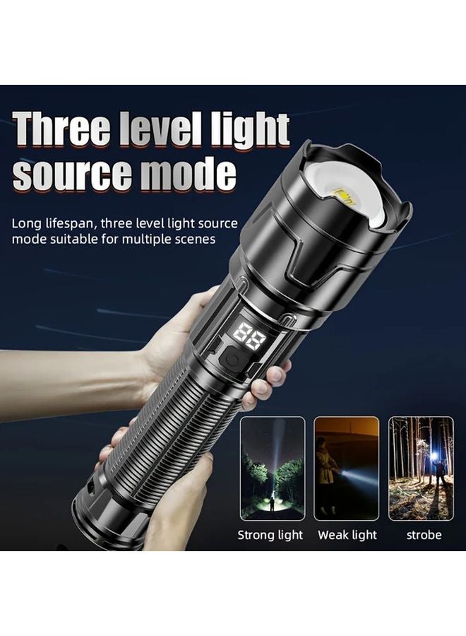 Digital Display Super Bright Tactical Flashlight 1200mAh Rechargeable Type C Fast Charging - Image 5