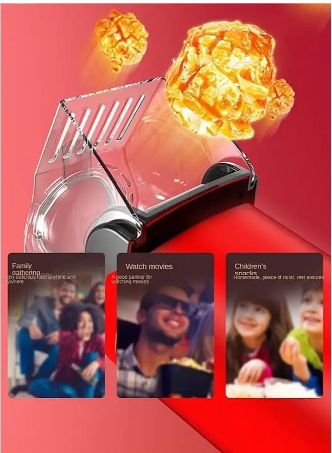 APEX Hot Air Popcorn Machine 1200w, Quick To Complete Healthy Food In 2-3 Minutes 1.8 L 1200 W  Red - Image 4