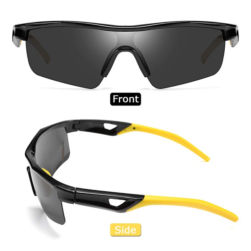 FEISEDY Kids Teens Baseball Polarized Sunglasses Sports TR90 Frame Boys Girls Cycling B2454 Black/Grey - Image 4