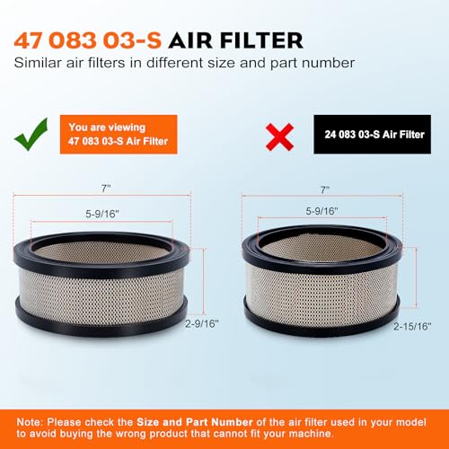 Hipa 47 083 03S Air Filter for Kohler CH730CH740 K301 K241 K321 K341 CH20 CH18CH25 CV724CV740 CV17CV23 47 883 03S1 Engines - Image 3