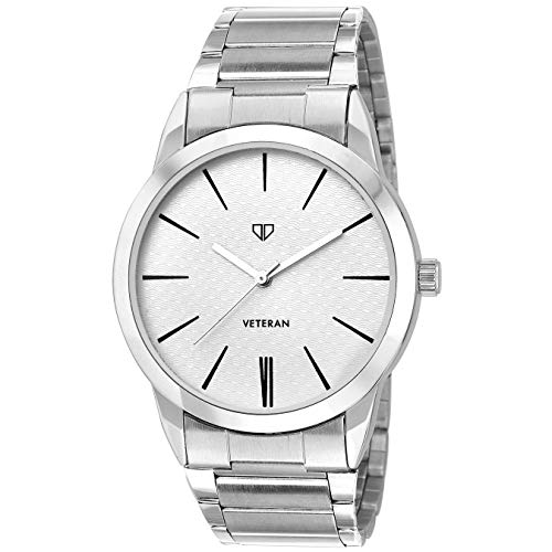 Walrus White Dial Analog Metal Chain Wrist Watch for Men | Stylish Quartz Display | Durable Silver Strap and Case | Classic and Elegant Design- Old Money Style (White) - Image 1