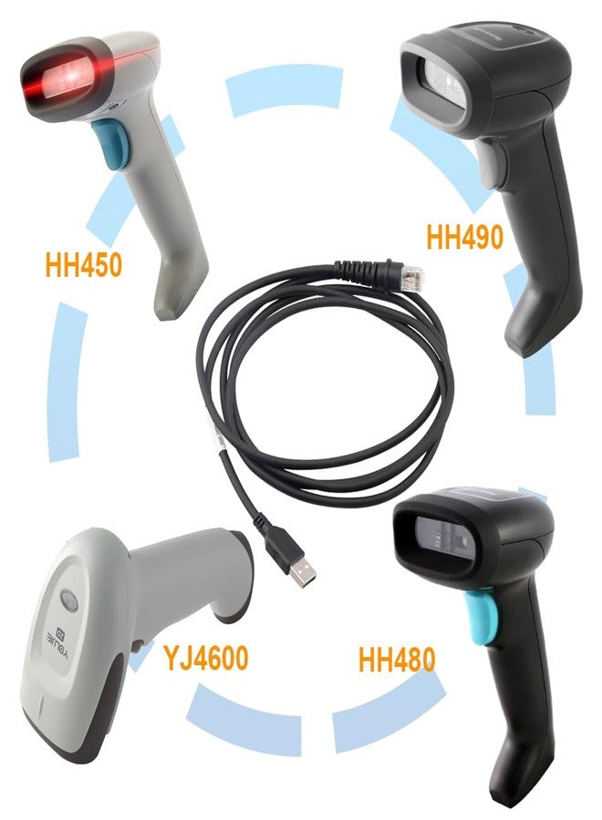 VOTTAN 2 Meters USB Cable Barcode Scanner Replement USB Cord for Honeywell Youjie 4600 HH350 HH360 HH400 HH450 HH480 HH490 - Image 5