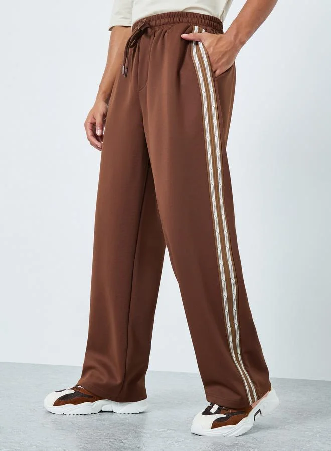 Men Oversized Taped Open Hem Joggers