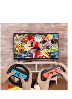 SYOSI Grip Kit Grip Compatible with Nintendo Switch Controller Racing Switch Steering Wheel 4 Pack, Comfort Handle for Kids Family Fun Special for Mario Kart 8 Deluxe  - Image 2