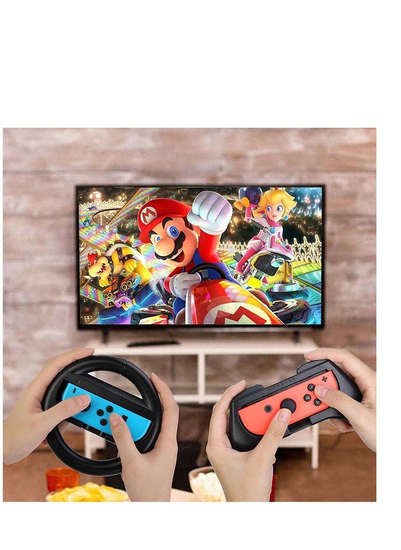 SYOSI Grip Kit Grip Compatible with Nintendo Switch Controller Racing Switch Steering Wheel 4 Pack, Comfort Handle for Kids Family Fun Special for Mario Kart 8 Deluxe  - Image 2