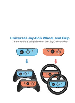 SYOSI Grip Kit Grip Compatible with Nintendo Switch Controller Racing Switch Steering Wheel 4 Pack, Comfort Handle for Kids Family Fun Special for Mario Kart 8 Deluxe  - Image 5