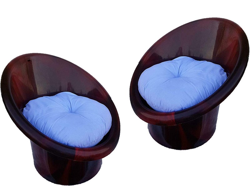 ANJWAR Tub Chair with Complimentary Cushions Set of 02 Standard Rosewood