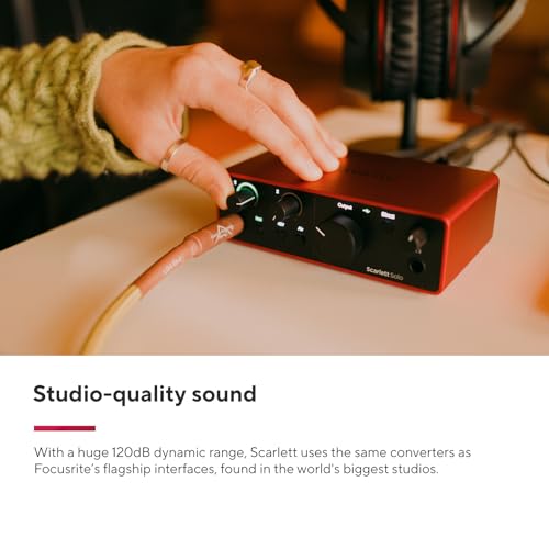 Focusrite Scarlett Solo Studio 4th Gen USB Audio Interface Bundle for the Songwriter, Guitarist or Vocalist with Condenser Microphone and Headphones for Recording, Songwriting, and Podcasting - Image 3