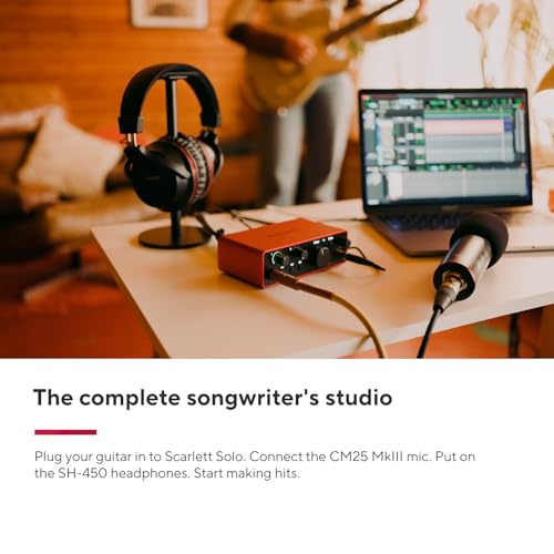 Focusrite Scarlett Solo Studio 4th Gen USB Audio Interface Bundle for the Songwriter, Guitarist or Vocalist with Condenser Microphone and Headphones for Recording, Songwriting, and Podcasting - Image 2