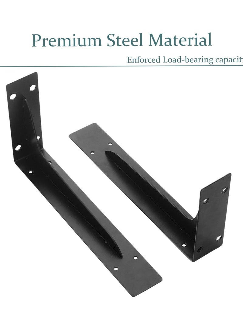 Vixel VIXEL Heavy Duty Shelf Brackets Corrosion-Resistant Reinforced and Sturdy Brackets for Shelf and Table Work Bench 12 Inch 2 Piece Set  - Image 2