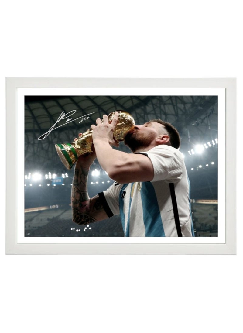Boomah Accessories Lionel Messi Argentina Champion Autographed Poster with Frame 30x40cm 