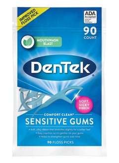 Comfort Clean F Floss Pick | Silky Tape | Tight Teeth Sensitive Gums | 30 Pcs
