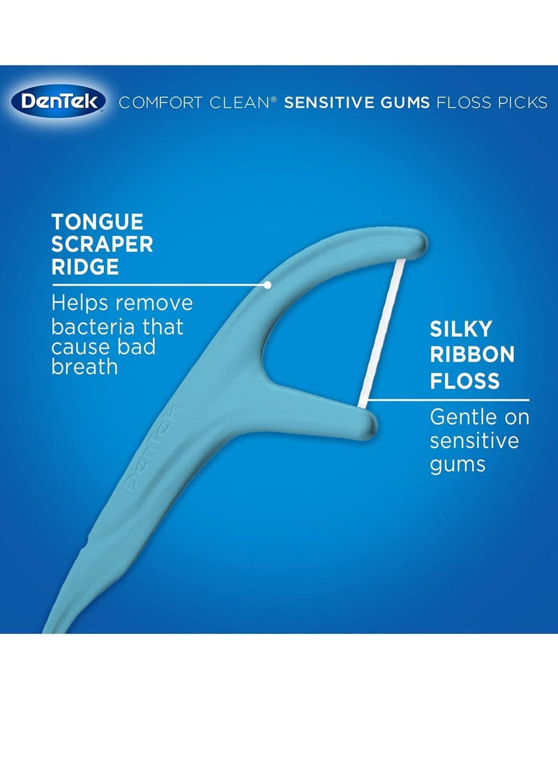 Dentek - Comfort Clean F Floss Pick | Silky Tape | Tight Teeth Sensitive Gums | 30 Pcs - Image 1
