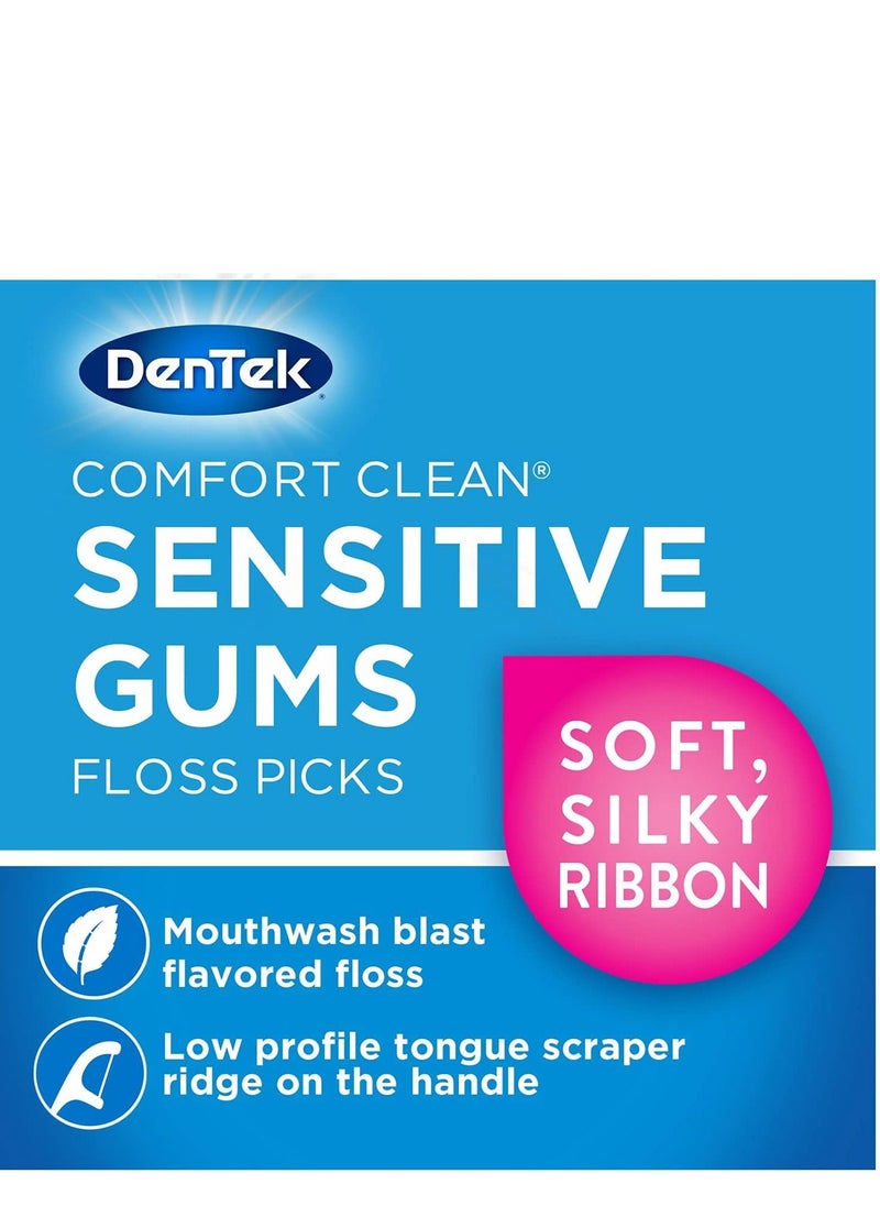 Dentek - Comfort Clean F Floss Pick | Silky Tape | Tight Teeth Sensitive Gums | 30 Pcs - Image 1