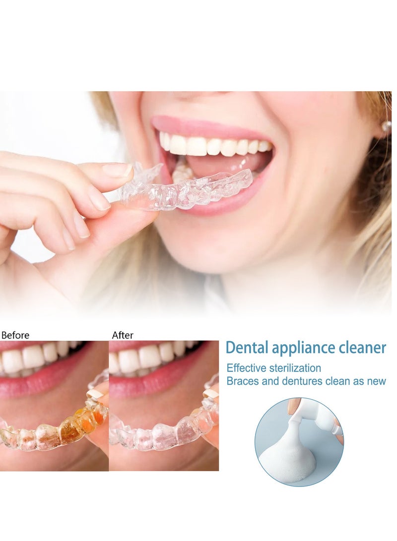 إيلهو منظف الثبات، رغوة تبييض الثبات، رغوة إزالة بقع الثبات، مزيل بقع المحاذاة، منظف الثبات، رغوة تبييض الأسنان، منظف واقي الفم، رغوة تنظيف الثبات للعناية الفموية 30 مل - Image 5