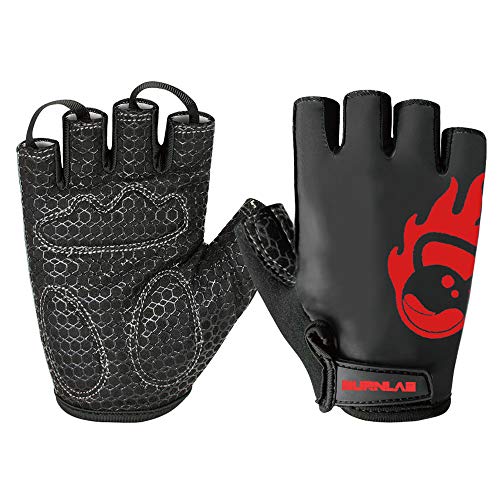 BURNLAB Gym Gloves Pro (Black and Red, Medium) - Image 1