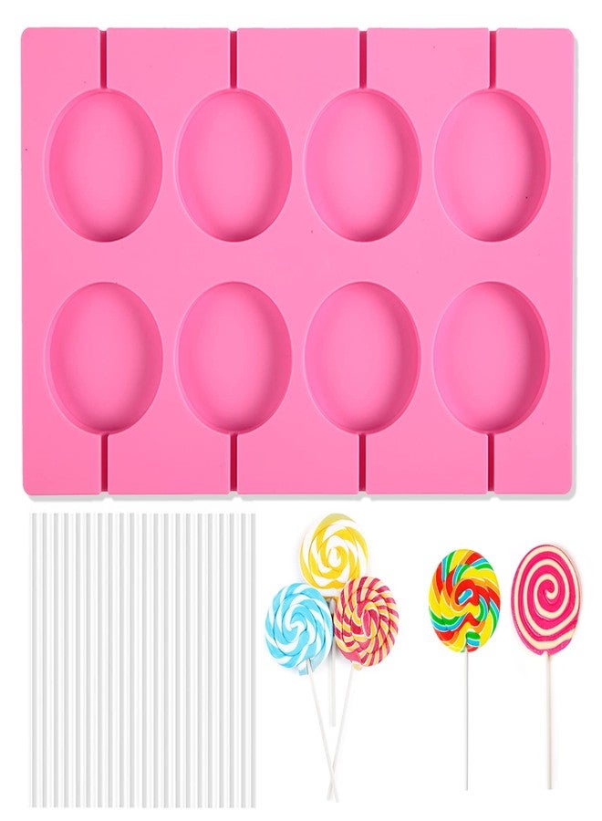 LZYLLS Silicone Lollipop Molds,Sucker Molds,Round Chocolate Lollipops Hard Candy Molds with 20 Lollipop Sucker Sticks for Making Lollipop,Hard Candy,Ice Molds,Chocolate,Etc - Image 1