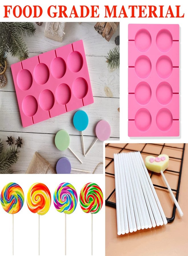 LZYLLS Silicone Lollipop Molds,Sucker Molds,Round Chocolate Lollipops Hard Candy Molds with 20 Lollipop Sucker Sticks for Making Lollipop,Hard Candy,Ice Molds,Chocolate,Etc - Image 2