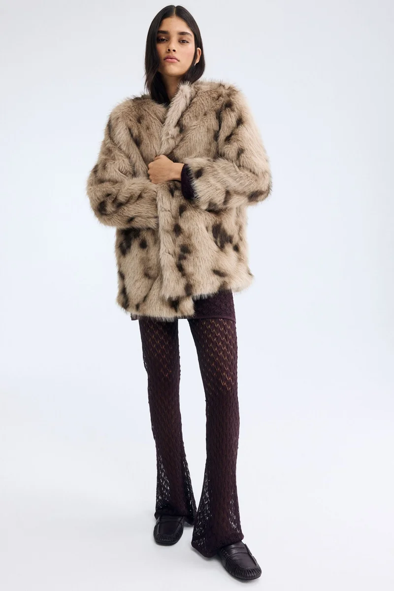 H&M Shimmering pointelle-knit trousers