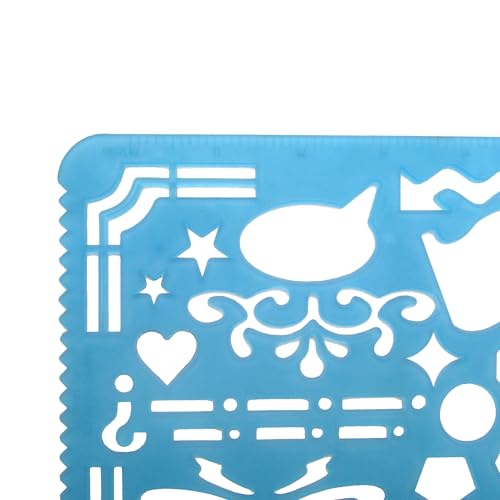 Yosogo Set of 2 Artistic Drafting Templates & 4 ABC Lettering Stencil Plates | Durable and Lightweight Plastic for Art, Craft, and Learning Projects - Image 3
