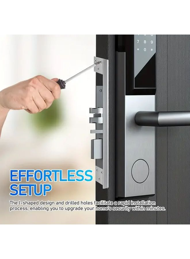 Black 7 Inch Stainless Steel Door Lock Protection Shield External Safety Cover Door Reinforcement Plate For Preventing Contact With Door Lock Bolts - Image 4