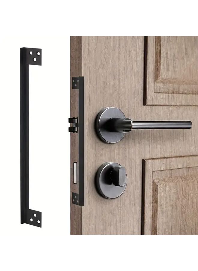 Black 7 Inch Stainless Steel Door Lock Protection Shield External Safety Cover Door Reinforcement Plate For Preventing Contact With Door Lock Bolts - Image 1