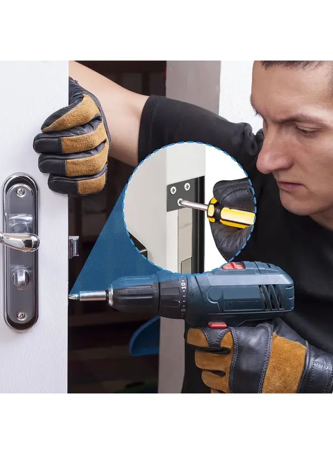 Black 7 Inch Stainless Steel Door Lock Protection Shield External Safety Cover Door Reinforcement Plate For Preventing Contact With Door Lock Bolts - Image 5