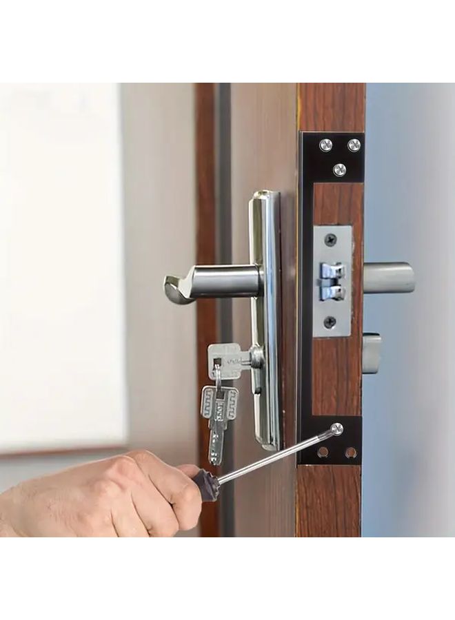 Black 7 Inch Stainless Steel Door Lock Protection Shield External Safety Cover Door Reinforcement Plate For Preventing Contact With Door Lock Bolts - Image 3