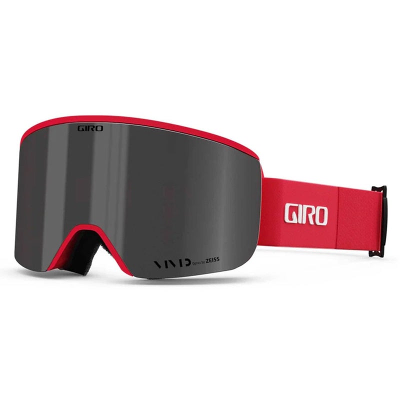 Giro Axis Adult Snow Goggle  Red and Black Thirds Strap with VIVID SmokeVIVID Infrared Lenses