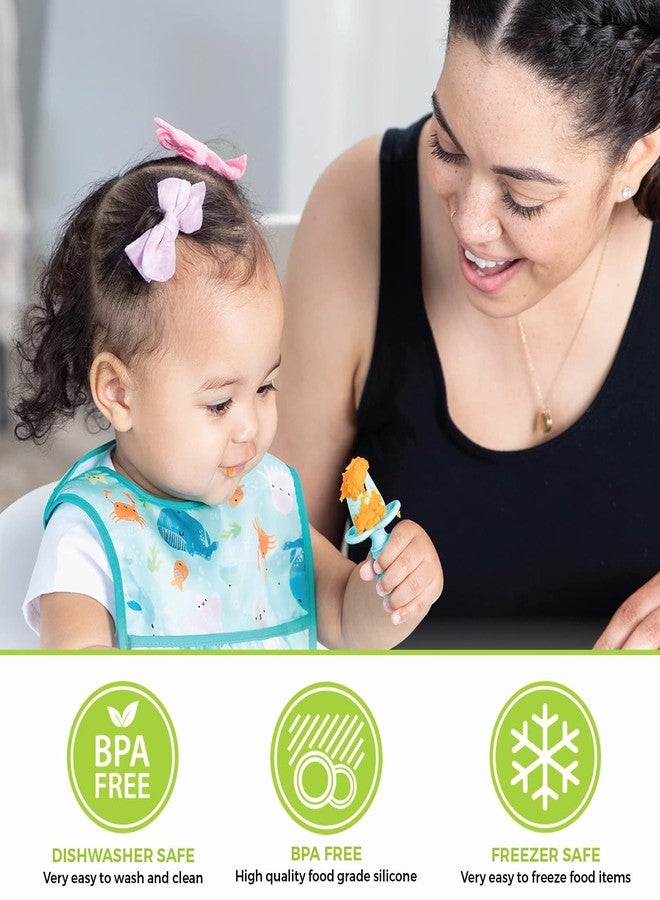 Zikku Baby Feeding Spoons & Forks Set, Easy Grip Silicone, Anti-Choke Design, Gum Friendly, BPA Free, 6M+, 8 CM (Green) - Image 5